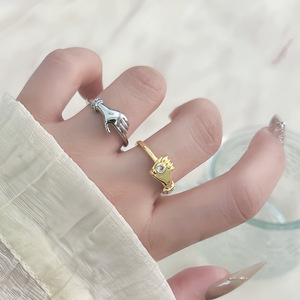 Hot Bán Thời Trang OEM Victoria Thiết Kế Cổ Điển Bắt Tay Zircon Có Thể Tháo Rời 18K Vàng Bạc Vài Nhẫn - Product Image 5