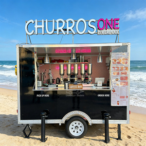 Street Food Truck Mobile Food Cart Fully Equipped <b>Caravan</b> Truck Trailer Mobile Catering Food Van <b>Bbq</b> Grill Cart Pizza Trailer - Product Image 3