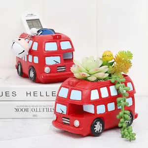 Resin car bus creative succulent flowerpot car micro landscape tabletop potted decoration balcony flower pots