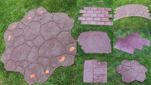 Nouveaux modèles de moules à estamper le béton, tapis d'estampage pour sols en ciment, motifs de pavés en bois pour moules à estamper le béton, silicone personnalisé à chaud - Product Image 4