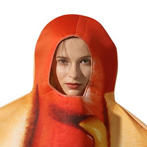 Ecowalson Adultos Niños Divertido 3D Imprimir Comida Salchicha Hot Dog <span class=keywords><strong>Disfraces</strong></span> Halloween Hombres Mujeres <span class=keywords><strong>Familia</strong></span> One Piece Pizza Disfraz Carnaval - Product Image 3