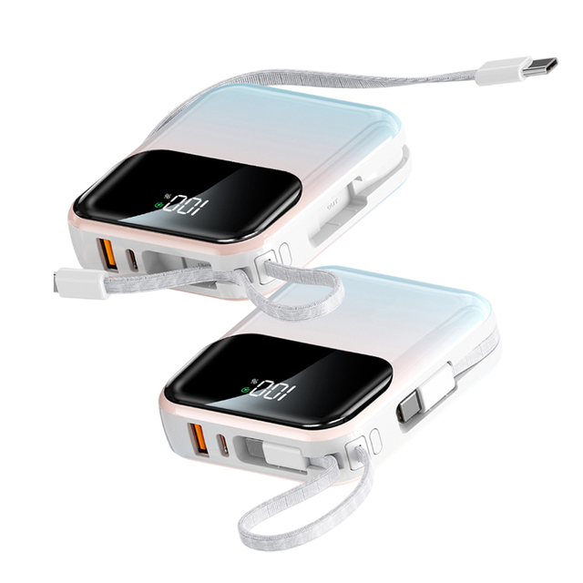 New Arrivals Mini Power Banks 10000mAh PD22.5W Quick Charge Powerbank with USB-C Cable