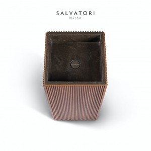 Salvatatori Adda moderno Freestanding 41x41 bagno in legno a coste lavabo a mano per Hotel moderno bagno marmo metallo vetro - Product Image 3
