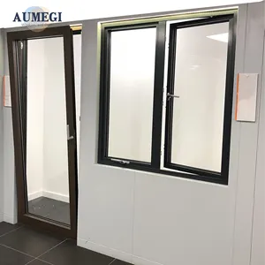 Aumegi 발코니 스크린 알루미늄 여닫이 창 파우더 코트 젖빛 유리 기울기 및 회전 창