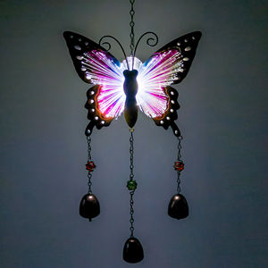 Butterfly Wind <strong>Chimes</strong> Small Metal Garden Solar Garden Butterfly Wind <strong>Chime</strong> Light For Garden Yard Patio Hanging Decoration Gift - Product Image 4
