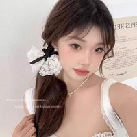 Edles Bowknot Haar gummi Double-Layer Lace Elastic Band Elegantes besticktes Retro-Design Sanftes Haars eil im koreanischen Stil für Kinder