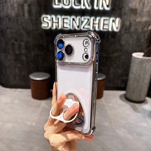 High quality Clear Rotating ring holder Mobile phone case for iPhone 17 air 16 15 14 pro max Shockproof Air Cushion <b>cover</b> back - Product Image 6
