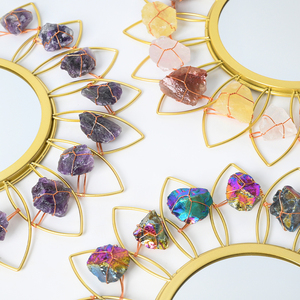 Miroirs en pierres naturelles brutes en gros, bijoux en quartz <span class=keywords><strong>de</strong></span> haute qualité, artisanat en cristal pour la décoration intérieure - Product Image 5