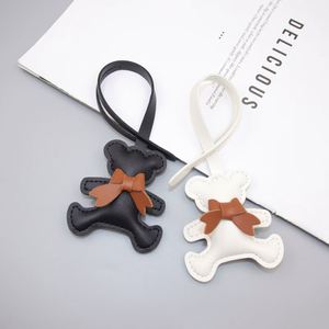 New Cute Cartoon Bear <b>Backpack</b> Keychain Popular PU Light Keychain with Pendant Bag Charm for Decorations - Product Image 2