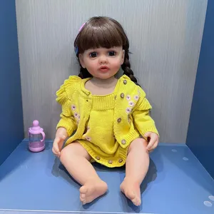 22 इंच पुनर्जन्म वाली बच्ची गुड़िया जीवित लड़की स्नान खिलौना सजीव सिलिकॉन नरम विनाइल बॉडी एपिस सिमुलेशन बेबे वास्तविक जीवन नवजात उपहार
