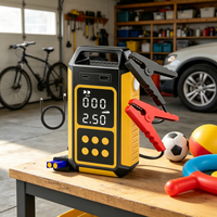 Gonfleur de pneus de véhicule sans fil mini portable rechargeable 6000 mAh, démarreur de moto multifonctionnel