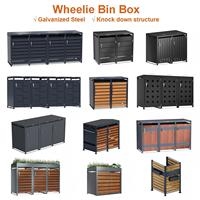 Valli Jardin Étanche Extérieur Métal Poubelle Conteneur De Stockage Open Top Wheelie Bin Hangar pour Cour Patio Patio Couverture