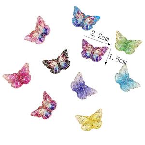 New Resin Stamping Color butterfly Accessories DIY Earrings <b>Drop</b> Glue Mobile Phone case Patch Material - Product Image 4