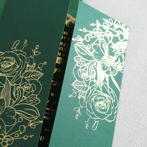 <span class=keywords><strong>Invito</strong></span> Matrimoniale in Carta Verde con <span class=keywords><strong>Design</strong></span> Floreale Rustico e Busta - Product Image 6