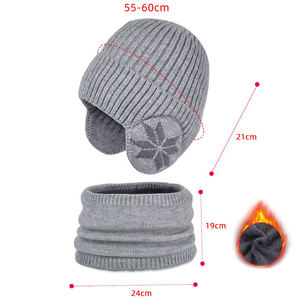2024 invierno diseño Popular Beanie silenciador conjunto nuevo estilo <span class=keywords><strong>Era</strong></span> <span class=keywords><strong>gorras</strong></span> gorros Cálidos gorros ajustados con bufanda - Product Image 3