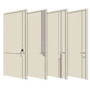 2024 New Design Modern Oak Wood Simple Wooden Swing Interior Door With Door Lock