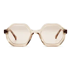 Fifroad irregolare occhiali da sole poligono con piccola montatura stile ragazza cool effetto dimagrante e materiale acetato occhiali da sole per le donne