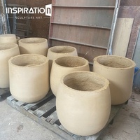 INSpiration - Pot de plante en béton GRC personnalisé, durable, d'occasion, en fibrociment, grand pot de jardin moderne, jardinières en forme de bol