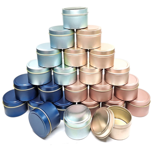 Boîtes à bougies en métal de 2 oz, 4 oz, 6 oz, 8 oz, noires, blanches, dorées, argentées, or rose, bleues, bleu clair, pour l'emballage de bougies et de bonbons - Product Image 5