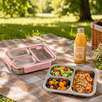 Boîte à lunch en acier inoxydable Aohea, étanche, durable, taille personnalisée pour les enfants d'âge scolaire, avec couvercle