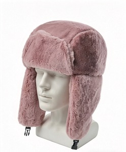 Chapeau de luxe FuzzyTrapper, chapeau d'hiver épais doublé de fausse <span class=keywords><strong>fourrure</strong></span> avec sangle de menton réglable, bonnet de <span class=keywords><strong>ski</strong></span> pour adultes, fournisseur de chapeaux - Product Image 1