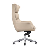 Chaise de bureau exécutive moderne de luxe léger, en cuir, avec structure métallique, design ergonomique, siège large et rembourré, dossier haut