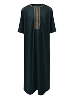 2026 Thobe traditionnel brodé pour hommes arabes, Boubou, Jalabiyas, Gandoura, Thobe musulman pour hommes, Thobes marocaines, Robe de vêtement islamique