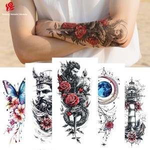 Tatuajes Temporales Geométricos de <span class=keywords><strong>Brazo</strong></span> Completo 2026, Diseño de Mariposas y Flores, Resistentes al Agua, Multicolores, para Hombres y Mujeres, Arte Corporal - Product Image 1