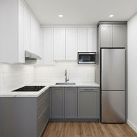 Meubles de cuisine modulaires sur mesure en bois, design moderne, prêts à assembler, portes en MDF, ensemble de meubles pour la maison, fabriqué en Chine
