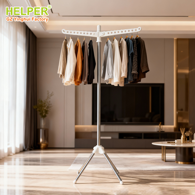 360 Degree Rotating Tripod Clothes Drying Rack Floor Standing Stainless Steel Space Saving Laundry Airer
