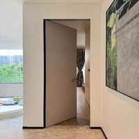 Porte secrète invisible en bois plaqué, personnalisée, minimaliste et professionnelle, surface finie, sans cadre
