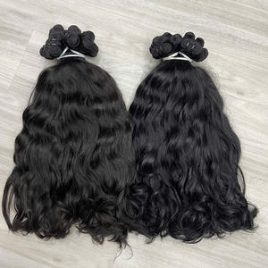 Proveedores de cabello virgen al por mayor, paquetes de cabello humano ondulado virgen, extensiones de cabello vietnamita de doble capa, color natural - Product Image 4