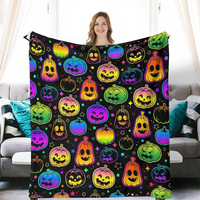 Plaid en flanelle imprimé Noël, couverture de canapé/lit en polaire douce avec logo personnalisé imprimé par sublimation, couverture décorative de fêtes