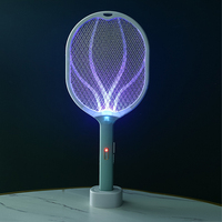 Raquette anti-moustiques électronique rechargeable avec lumière LED et batterie au lithium