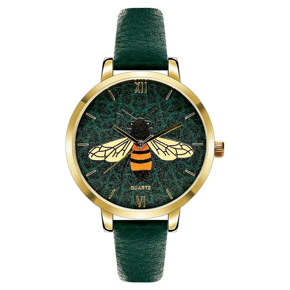 น่ารัก Honeybee Dial สาวนาฬิกาข้อมือสุภาพสตรีนาฬิกาแฟนซี