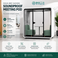 Pod Kerja Kantor Modern Modular Baja Kedap Suara dengan Kaca Tempered, Bilik Panggilan Privasi, Sistem Ventilasi Udara Segar untuk Hotel