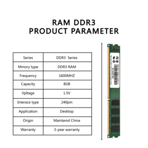 Memoria RAM de Escritorio DDR3L de Bajo Voltaje ECC de 4GB, 1600MHz, PC3, Ymeiton, UDIMM, OEM, en Stock, DDR3 4G 1600 1.5V THIN - Product Image 3