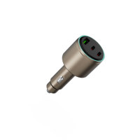 HUGEEL 2026 Nouveau chargeur de voiture 130W avec lumière LED 3-en-1 pour charge rapide PD, chargeurs de voiture 3 ports pour téléphones et tablettes Type C