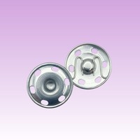 8.5MM 10MM 12.5MM 15MM 19MM 21MM 23MM Kancing Tekan Logam Berbentuk Lingkaran dengan Embos, Kancing Tersembunyi Logam Dua Bagian Warna Perak