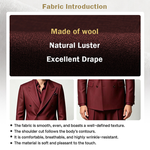 Completo da <span class=keywords><strong>Uomo</strong></span> per Matrimoni all'Aperto Primaverili, Abito Doppiopetto <span class=keywords><strong>Rosso</strong></span> Mattone Adatto per Ricevimenti Nuziali - Product Image 4