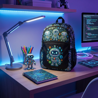 Mochila Escolar Infantil de Dibujos Animados OEM de Fábrica, Poliéster, Gran Capacidad, Cierre de Cremallera, Logotipo Personalizado para Niñas y Niños, Uso Escolar Primario