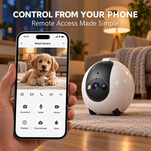 Caméra intelligente pour animaux de compagnie 4MP avec contrôle à distance par application, communication bidirectionnelle et design mobile - Product Image 4