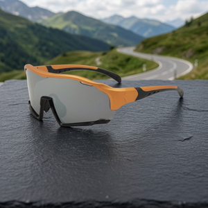 Orange Color Sport Sunglasses with UV400 Protection and Grey Lenses for Outdoor Activities - Product Image 2