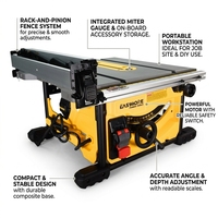 Scie à table de précision pour le travail du bois 15Ah avec système de protection contre les surcharges, machine à couper le bois, scie à table coulissante pour le travail du bois