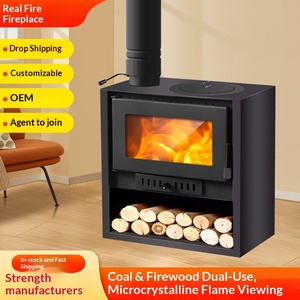 Chimenea <span class=keywords><strong>de</strong></span> <span class=keywords><strong>Leña</strong></span> <span class=keywords><strong>de</strong></span> Doble Combustible para Uso Doméstico, <span class=keywords><strong>Diseño</strong></span> Moderno Personalizado, Estufa <span class=keywords><strong>de</strong></span> Calefacción Ahorradora <span class=keywords><strong>de</strong></span> Energía y Reforzada para Uso en Interiores - Product Image 5