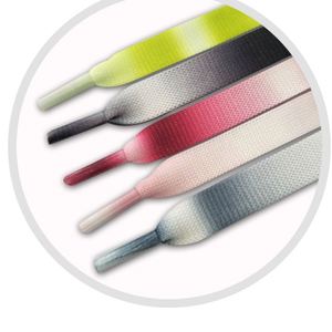 Hot Seller Fashionable <b>Rainbow</b> Gradient 12mm Wide Cotton Polyester MQ Shoelaces for Sneakers 1.2cm Extra Wide Shoe Laces - Product Image 3