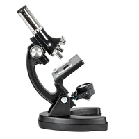 Portable 300X-1200X LED HD Microscope Carrying Suitcase with Metal Compound Lab Monocular for Kids School Science Education