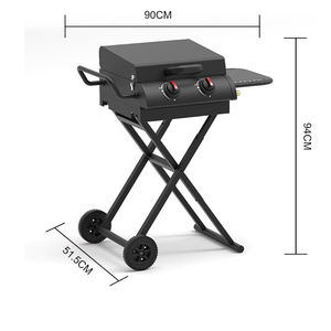 Barbecues portables de voyage en gros d'usine, grilles à gaz pliables avec roues pour le camping en plein air - Product Image 3