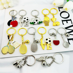 Portachiavi Creativo in Metallo a Tema Sportivo: Ping Pong, Golf, Baseball, Badminton, <span class=keywords><strong>Bowling</strong></span> - Souvenir in Lega di Zinco per Club Sportivi - Product Image 1