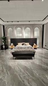 PFZION HOME Luxury Italian Design personalizzato King/Queen Size doppio <span class=keywords><strong>tessuto</strong></span> massello con struttura <span class=keywords><strong>in</strong></span> legno massello <span class=keywords><strong>letto</strong></span> imbottito grande <span class=keywords><strong>testiera</strong></span> - Product Image 3